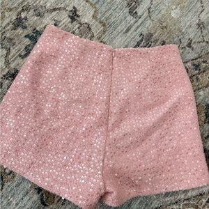 Glamorous Pink Sequin High Waist Shorts